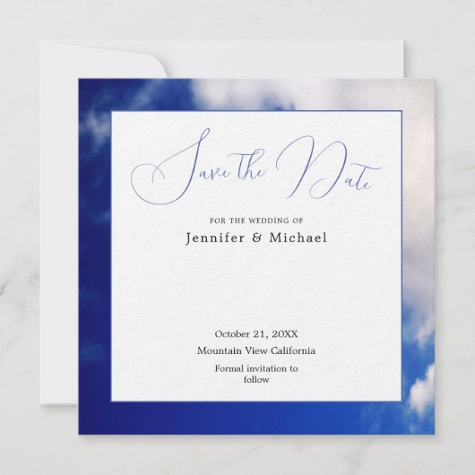 Blue Sky Art Fotografie Professionele Minimalist Save The Date (Voorkant)
