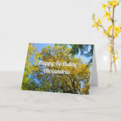Blue Sky & Autumn Foliage - Aangepaste Verjaardag  Kaart (Gele Bloem)