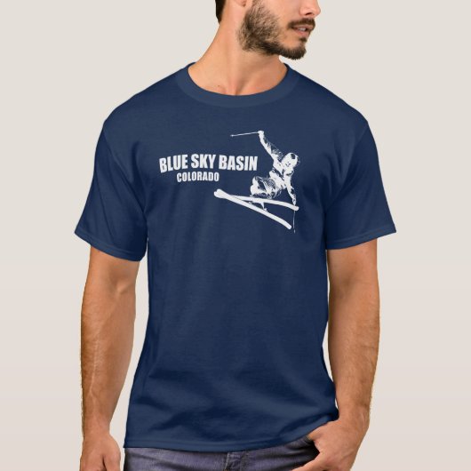 Blue Sky Basin Colorado skiër T-shirt (Voorkant)