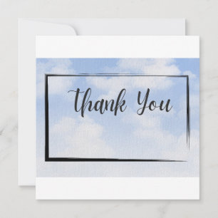 Blue Sky Bedankkaart – Elegant Wolkendesign