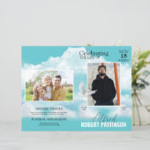 Blue Sky begrafenisprogramma Sjabloon (Staand voorkant)