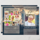 Blue Sky begrafenisprogramma Sjabloon (Voorkant / Achterkant)