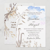 Blue Sky Botanische Tuin Casual Christelijk Bruilo Kaart (Voorkant / Achterkant)