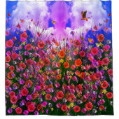 Blue Sky Cloud Angel Douchegordijn (Voorkant)