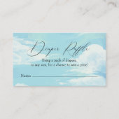 Blue Sky Cloud Diaper Raffle Insert Kaart Visitekaartje (Voorkant)