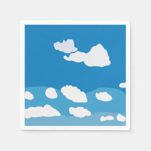 Blue Sky Cloud Verjaardagsfeestje Servet