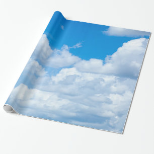 Blue Sky Clouds Background Skies Heaven Design Cadeaupapier