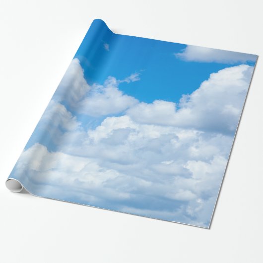 Blue Sky Clouds Background Skies Heaven Design Cadeaupapier (Uitgerold)