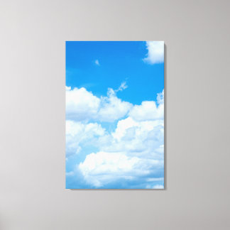 Blue Sky Clouds Background Skies Heaven Design Canvas Afdruk