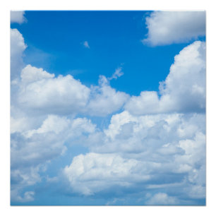 Blue Sky Clouds Background Skies Heaven Design Perfect Poster