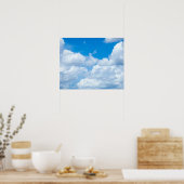 Blue Sky Clouds Background Skies Heaven Design Poster (Keuken)