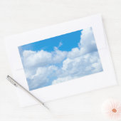 Blue Sky Clouds Background Skies Heaven Design Rechthoekige Sticker (Envelop)