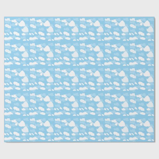 Blue Sky Clouds Cadeaupapier (Vlak)