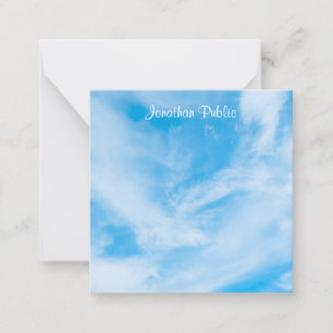 Blue Sky Clouds Calligraphy Script Text Sjabloon