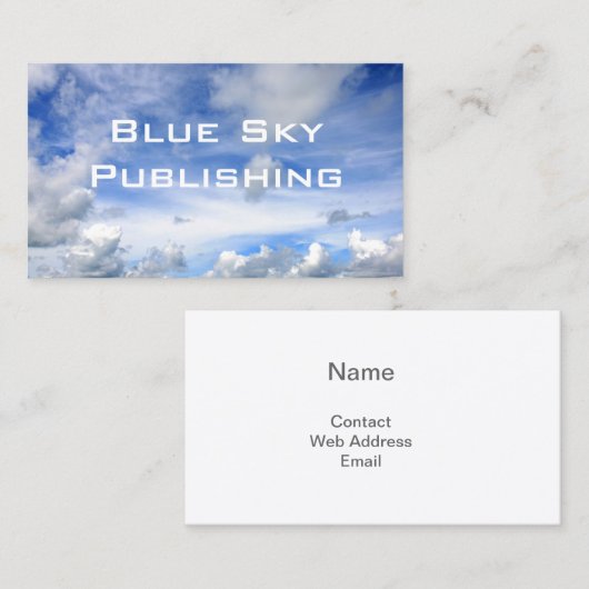 Blue Sky Clouds - Carte de visite standard (Devant / Derrière)