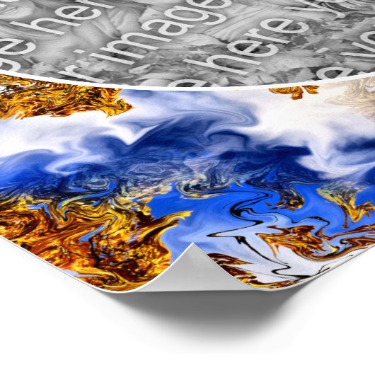 Blue Sky Clouds Creëer Uw eigen foto Poster (Hoek)