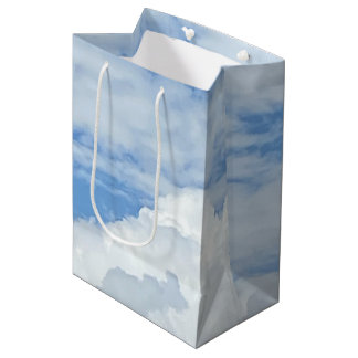 BLUE SKY CLOUDS FOTO MEDIUM GIFT BAG CADEAUZAKJE