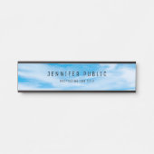Blue Sky Clouds Modern Simple Elegant Sjabloon Deurbordje (Voorkant)