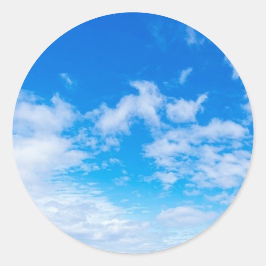 Blue Sky Clouds Patrooncadeautjes Ronde Sticker (Voorkant)