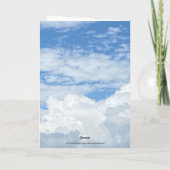 BLUE SKY CLOUDS PHOTO CARTE D'ANNIVERSAIRE (Dos)