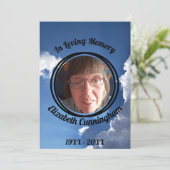 Blue Sky Clouds Sun Rays Photo Memorial Programme (Debout devant)