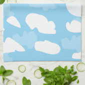 Blue Sky Clouds Theedoek (Gevouwen)
