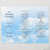 Blue Sky Clouds Tri-voudig Wedding Programme (Voorkant)