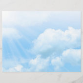 Blue Sky Clouds Tri-voudig Wedding Programme (Achterkant)