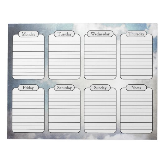 Blue Sky & Clouds Weekplanner Scheur weg Notitieblok (Voorkant)