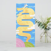 Blue Sky Dragon - Funky Cute Kaart (Staand voorkant)