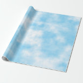 Blue Sky en Cloud Art Custom Cadeaupapier (Uitgerold)