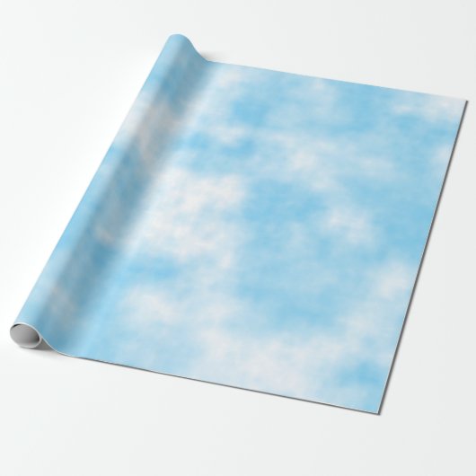 Blue Sky en Cloud Art Custom Cadeaupapier (Uitgerold)