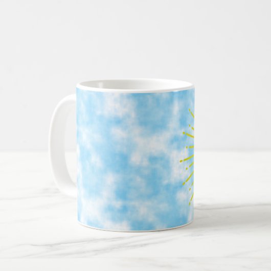 Blue Sky en Cloud Art Custom Koffiemok (Voorkant links)