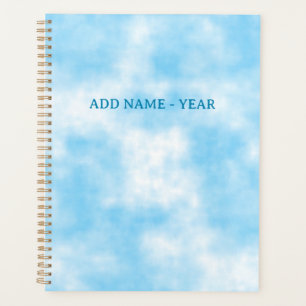 Blue Sky en Cloud Art Custom Name Jaar Planner