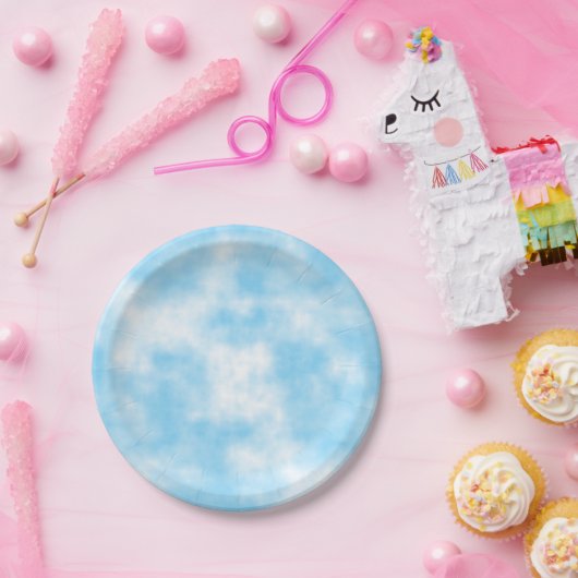 Blue Sky en Cloud Art Custom Papieren Bordje (Feest)