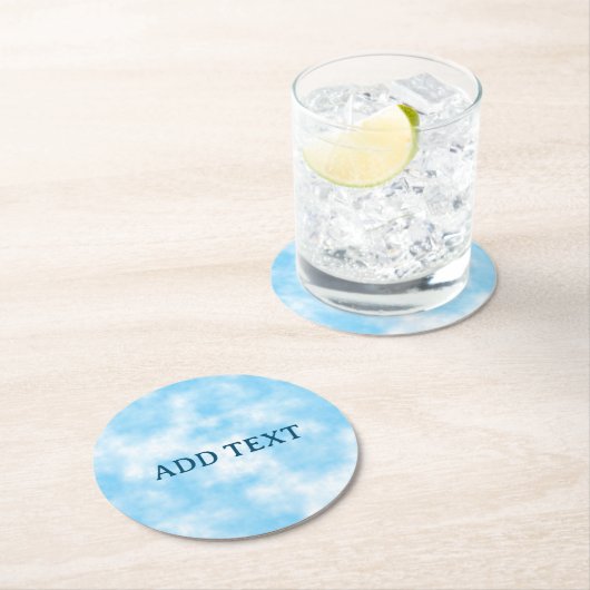 Blue Sky en Cloud Art Custom Ronde Kartonnen Onderzetter (Insitu)