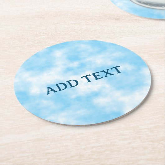 Blue Sky en Cloud Art Custom Ronde Kartonnen Onderzetter (Gebogen)