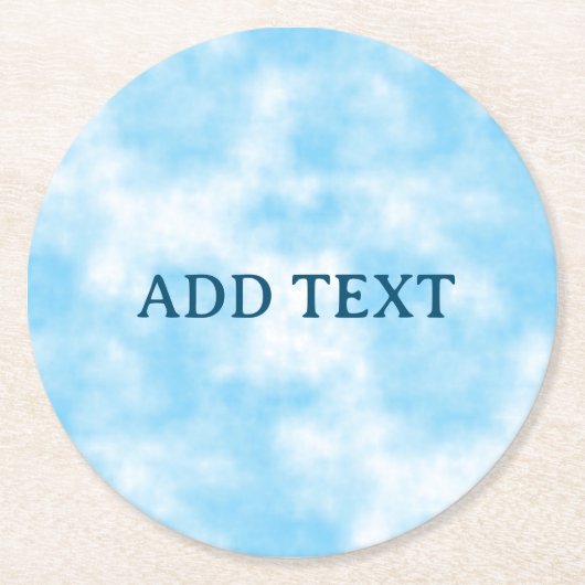 Blue Sky en Cloud Art Custom Ronde Kartonnen Onderzetter (Voorkant)