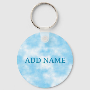 Blue Sky en Cloud Art Custom Sleutelhanger