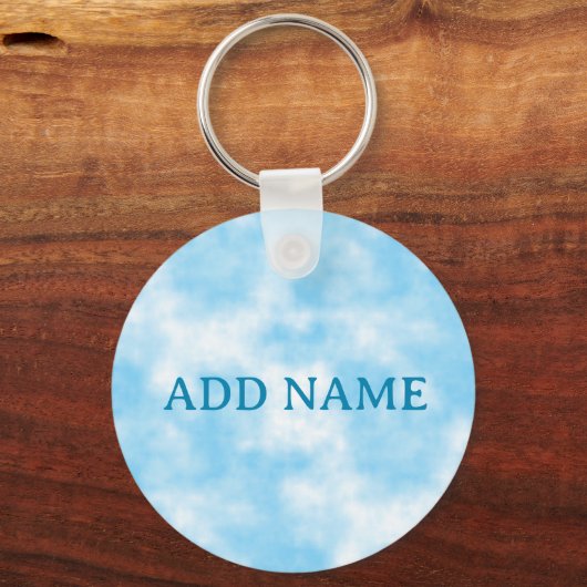 Blue Sky en Cloud Art Custom Sleutelhanger (Voorkant)
