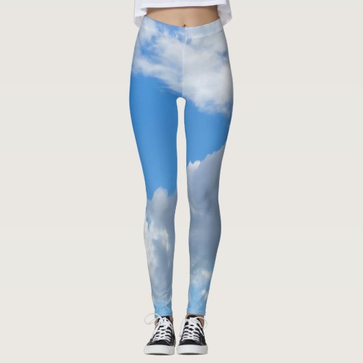 Blue Sky en Clouds Leggings (Voorkant)