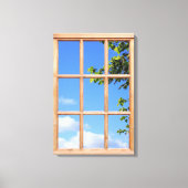 Blue Sky en Leaves 3D Effect Uitzicht Afbeelding Canvas Afdruk (Voorkant)