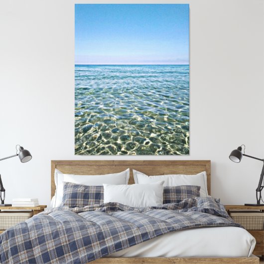 Blue Sky en mooie Calm Zee Canvas Print (Insitu (Slaapkamer))