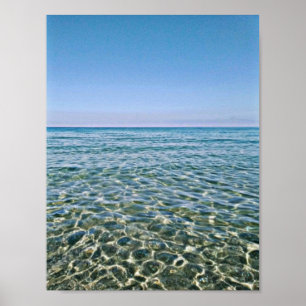 Blue Sky en mooie Calm Zee Poster