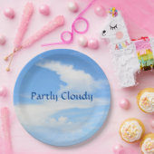 Blue Sky en White Cloud  Papieren Bordje (Feest)