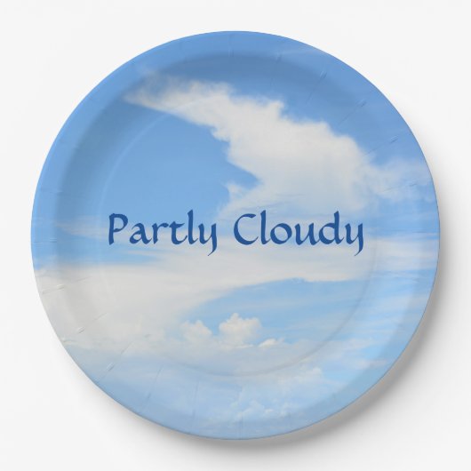 Blue Sky en White Cloud  Papieren Bordje (Voorkant)