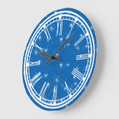 Blue Sky en White Stars Wall Clock Grote Klok (Hoek)