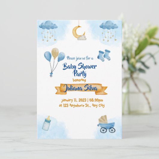 Blue sky enfants invitation (Debout devant)
