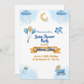 Blue sky enfants invitation (Devant / Derrière)