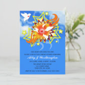 Blue Sky Explods Birds Bridal Shower Invitations (Debout devant)